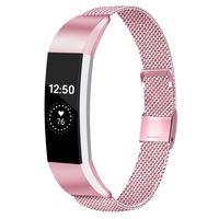 Meliya Replacement Metal Bands Compatible with Fitbit Alta/Fitbit Alta HR, Stainless Steel Metal Replacement Wristbands for Women Men (Small, 05 Rose Pink)