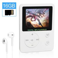 THUNDERGOD Portable MP3 Player 16GB MP4 Player 1.8'' LCD Digital Music Player with HiFi Sound Earphones Support Video Radio E-Book Recorder Picture