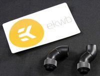 EK-AF Angled 2 x 45 G1/4 Rotary Fitting - Black 2 Pack