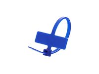 4 Inch Blue Miniature ID Cable Tie - Inside Flag - 100 Pack