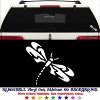 GottaLoveStickerz Tribal Art Dragonfly Removable Vinyl Decal Sticker for Laptop Tablet Helmet Windows Wall Decor Car Truck Motorcycle - Size (07 Inch / 18 cm Tall) - Color (Matte White)