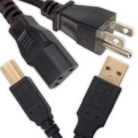 Ipax 15ft Long USB Cable+Power Cord Compatible with HP Laserjet Pro M251nw M276nw M127fw M201dw M225dw CP1525nw M12w M15w M130fw M203dw M227fdw M118dw