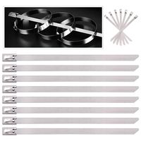 Keadic 30Pcs 4 Inches 304 Stainless Steel Zip Ties Exhaust Wrap Coated Locking, Metal Cable Zip Ties for Computer Wire Harness, Automotive Parts and more