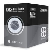 Dripstone CAT5e 1000ft UTP Ethernet Cable 24AWG Bulk LAN Network Wire (Gray)