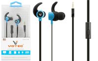 3.5mm Stereo Hands-Free Tangle-Less Earbuds Ear-Hook Headset w/Mic for Most Devices (iPhone 4/5/6, Moto Z, Z Force, Google Nexus 5X, 6P, LG G5, ZTE Grand X Max 2, HTC 10, Plus More!) (Blue)
