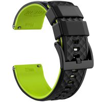 Ritche Silicone Watch Bands 18mm 20mm 22mm Quick Release Rubber Watch Bands for Men Women (Black/Fluorescent Yellow/Black, 22MM)