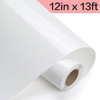 Eygoo HTV Heat Transfer Vinyl 12Inch x13Feet Rolls,Iron On Craft Vinyl for Cricut and Other Cutters,Easy to Cut & Weed,Permanent Adhesive HTV Vinyl for T-Shirts(White)