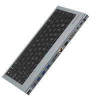 USB C HUB Adapter, QGeeM 11 in 1 USB C Docking Station with Keyboard,USB C to HDMI VGA USB 3.0, RJ45 Ethernet, 100W PD,Compatible with MacBook Pro,iPad Pro,iMac, USB C Docking