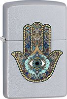 Zippo Personalized Message Engraved on Backside Hamsa Hand Turquoise Windproof Lighter
