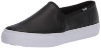 Keds Women's Double Decker Leather Sneaker, Black, 7.5 Wide