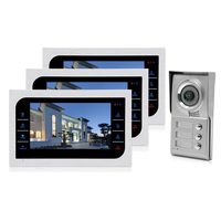 JeaTone 10" LCD Video Door Phone Home Security Video Intercom System IR Home Video Doorbell For 3-Apartments