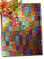 30" X 15' Happy Birthday Squares Gift Wrap