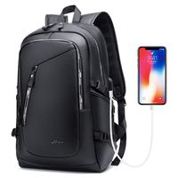 DYJ Leather Laptop Water Resistant Backpack for Women and Men, PU Vintage Leather Backpack Purse Casual Daypack College School Travel Backpack with USB Charging Port Fits 15.6 Inch Laptop & Notebook