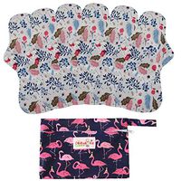 7Pcs Set Menstrual Pads Reusable Washable Microfiber Bamboo Layer Heavy Flow 13 inch Sanitay Pads with 1 Cloth Mini Wet Bag(WSD49)