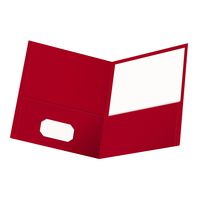 Oxford Twin-Pocket Folders, Textured Paper, Letter Size, Red, Holds 100 Sheets, Box of 25 (57511EE)