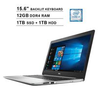 2019 Newest Dell Inspiron 15 5570 15.6 Inch Touchscreen FHD 1080p Laptop (Intel 4-Core i7-8550U up to 4.0GHz, 12GB DDR4 RAM, 1TB SSD (Boot) + 1TB HDD, Intel UHD 620, Backlit KB, Windows 10)