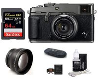 FUJIFILM X-Pro2 Mirrorless Digital Camera with XF 23mm f/2 R WR Lens (Graphite) Bundle: Includes; 64GB Extreme PRO SDXC Memory Card + 43mm Telephoto Lens + More