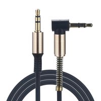 Lefthigh Car Aux Audio Cable,3.5mm Jack Elbow Male to Male Stereo Headphone Car Aux Audio Extension Cable (Black)