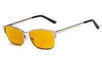 Eyekepper Computer Gaming Reading Glasses with Optical Quality Frame Anti Glare UV400 Reduces Eyestrain-96.9% Blue Light Blocking Orange Tinted Lens-Womens Sleep Better Reader(Gold, 0.75)
