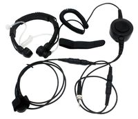 SUNDELY Military Grade Tactical Throat Mic Headset/Earpiece with Finger PTT for Uniden Radio Walkie Talkie MHS350 Atlantis260 UH078 1-pin