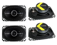 4) Kicker 41DSC464 D-Series 4x6" 240 Watt 2-Way 4-Ohm Car Audio Coaxial Speakers