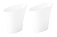 Umbra Skinny Sleek & Stylish Bathroom Trash, Small Garbage Can Wastebasket for Narrow Spaces at Home or Office, 2 Gallon Capacity, White, 2-Pack