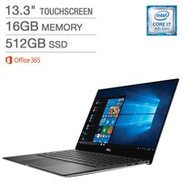 Dell XPS 13 9370, 13.3in TouchScreen InfinityEdge 4K UHD (3840x2160), Intel Quad-Core i7-8550U, 512GB PCIe SSD, 16GB RAM, ThunderBolt 3, Windows 10 (Renewed)