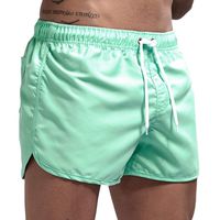 haoricu Men's Beach Shorts Quick Dry Surfing Swim Trunks Elastic Drawstring Shorts Multi-Color Optional Mint Green