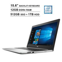 2019 Newest Dell Inspiron 15 5570 15.6 Inch Touchscreen FHD 1080p Laptop (Intel 4-Core i7-8550U up to 4.0GHz, 12GB DDR4 RAM, 512GB SSD (Boot) + 1TB HDD, Intel UHD 620, Backlit KB, Windows 10)