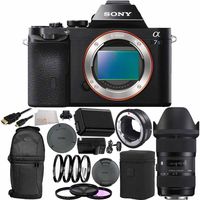 Sony Alpha a7S Mirrorless Digital Camera with 18-35mm f/1.8 DC HSM Art Lens for Canon & MC-11 Mount Converter/Lens Adapter (Sigma EF-Mount Lenses to Sony E) 18PC Accessory Kit Bundle.