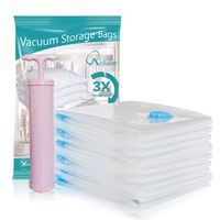 AirBaker Vacuum Storage Bags Hand Pump Included for Comforters Blankets Clothes Pillows Travel Space Saver Seal Bag (6 Jumbo)