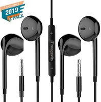 Timegevity Headphones/Earphones/Earbuds, 3.5mm Aux Wired Headphones Noise Isolating Earphones Built-in Microphone & Volume Control Compatible iPhone iPod iPad Android/MP3 MP4 (2Pack)(Black)