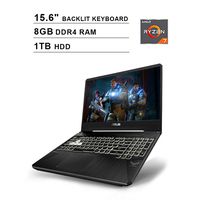 ASUS TUF 15.6-Inch FHD 1080P Gaming Laptop, AMD Ryzen 7 R7-3750H up to 4.0 GHz, NVIDIA GTX 1650, 8GB DDR4 RAM, 1TB HDD, USB, HDMI, WiFi, Bluetooth, RGB Backlit KB, Windows 10