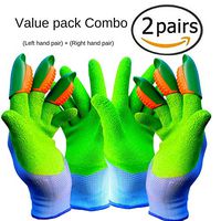 Wolverine Grip - Garden Gloves- WOMENS SIZES & COLORS – Upgraded Premium American Product - All Claw Variations (Women's Small/Medium - Size 6+7", Left hand pair + Right hand pair (2 pairs))
