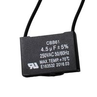 Wadoy CBB61 Ceiling Fan Capacitor for New Tech 2 Wire 4.5uf 50/60Hz 250VAC