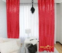 Sequin Curtains 2 Panels 96 inches Red Sequin Backdrop 4x8ft Red Sparkle Backdrop Prom Backgrounds M0527