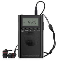 Pocket Radio, Small Portable Digital AM FM Battery Operated Radio with Earphone