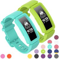 GVFM Compatible with Fitbit Ace 2 Bands for Kids 6+, Soft Silicone Bracelet Accessories Sport Strap Boys Girls Wristbands Compatible for Fitbit Inspire HR & Ace 2 (Lake Blue, Lime)