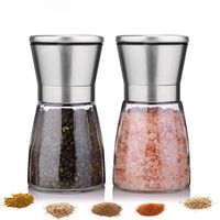 Salt and Pepper Grinder Set - Premium Stainless Steel Salt and Pepper Mills with Adjustable Coarseness - Salt Grinders and Pepper Shaker Mills Set of 2