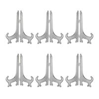 Artliving 8 inch Silver Plastic Easels or Stand/Plate Holders to Display Pictures or Other Items at Weddings, Home Decoration, Birthdays, Tables (6 Pack)