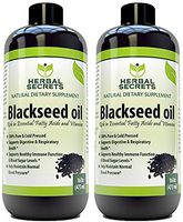 Herbal Secrets Black Seed Oil Natural Dietary Supplement - Cold Pressed Black Cumin Seed Oil from Nigella Sativa - 16 oz Bottle (2 Pack)