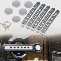 Athiry Silver 5 PCS Door Handle Accents/Inserts Cover + Door Handle Button Trim for Jeep Wrangler JK Unlimited 4D 2007-2017
