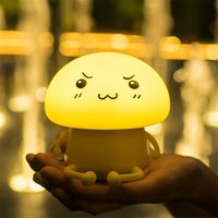 RainierLight Soft Silicone Cute Night Light, Baby kid,Christmas Gift, USB Rechargeable Sensitive Touch atmosphere Light for Bedroom /Living Room (Yellow)