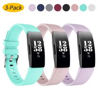 Watbro Bands Compatible with Fitbit Inspire HR/Fitbit Inspire/Fitbit Ace 2, Soft Silicone Sports Replacement Wristband, Water Resistant Fitness Straps Multi Color for Women Men Large Small