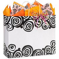 NW Bohemian Swirls Paper Shopping Bags - Vogue Size - 16 x 6 x 13in. - 200 Pack