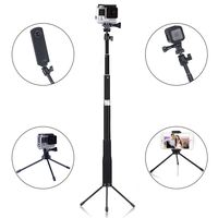 OriginT Q1 Telescoping Selfie Stick with Tripod Stand for GoPro Hero 5/4/3+/3/Session Cameras, Xiaomi Yi 4K,SJcam SJ4000/5000 Compact Cameras and Cell Phones(Within 5.5inch screem)