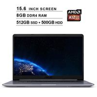 2020 Newest Asus VivoBook A12 15.6 Inch FHD 1080P Laptop (AMD Quad Core A12-9720P up to 3.6 GHz, 8GB DDR4 RAM, 512GB SSD (Boot) + 500GB HDD, AMD Radeon R7, Bluetooth, WiFi, HDMI, Windows 10)