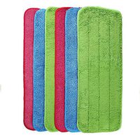 VacFit 6 Pieces Washable Reveal Mop Microfiber Cleaning Pads for Spray Mops and Reveal Mops 16.5 x 5.5 Inch (Red+Green+Blue)2