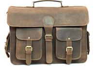 Vintage Crafts 18 inch Buffalo Leather Briefcase Laptop Messenger Bag Office Briefcase College Bag for Men and Women