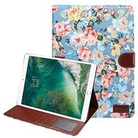 TechCode iPad Mini 4 Cover Vintage Retro, Luxury PU Leather Book Style Classical Flower Pattern Folio Stand Cover with Card Slot and Money Pocket Magnetic Smart Case Cover for iPad Mini 4 7.9''(Blue)